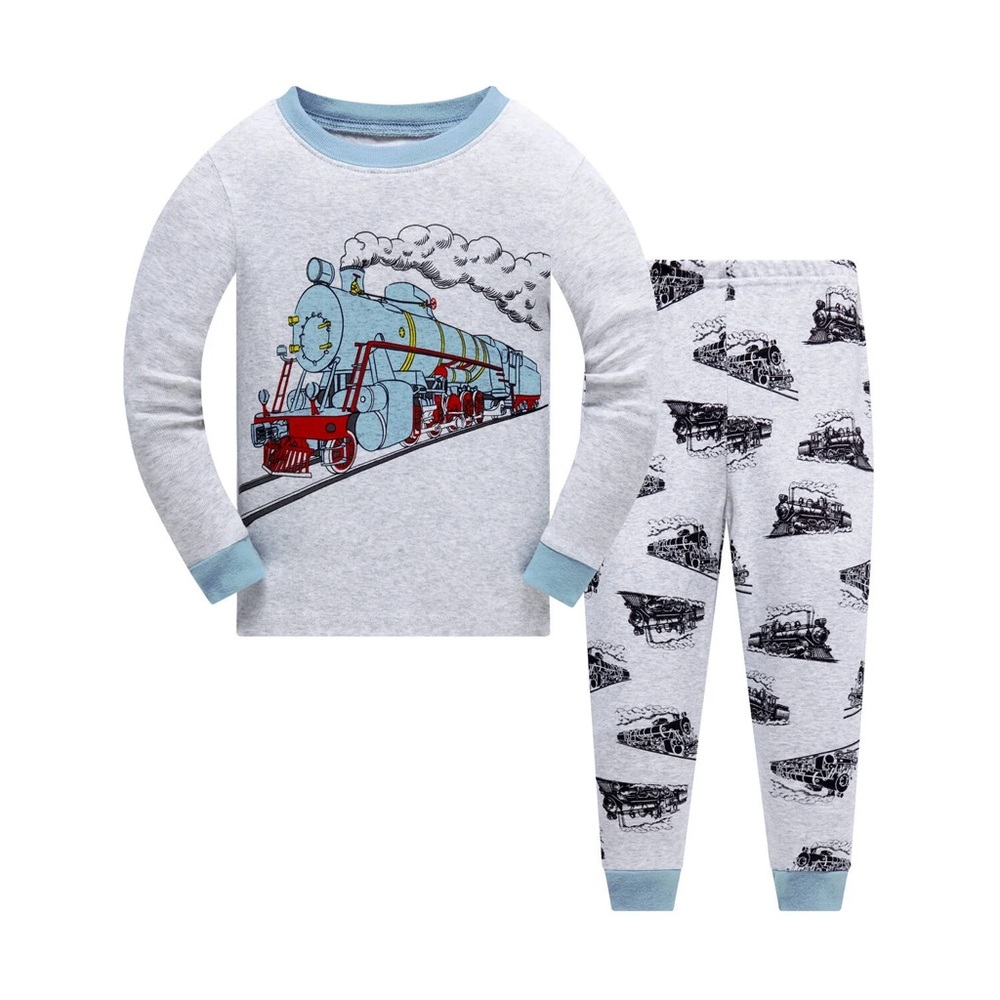 KIDS TRAIN PRINT PAJAMAS